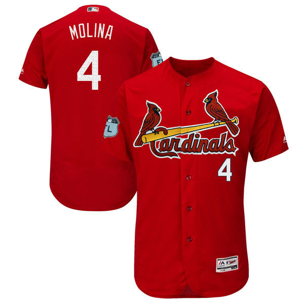 2017 MLB St. Louis Cardinals #4 Molina Red Jerseys->->MLB Jersey